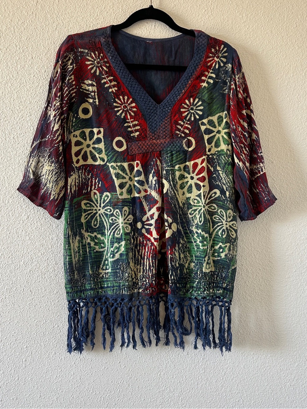 Maya Pareos Bohemian Hipper Lagenlook Relaxed Tunic Blouse Women’s Medium